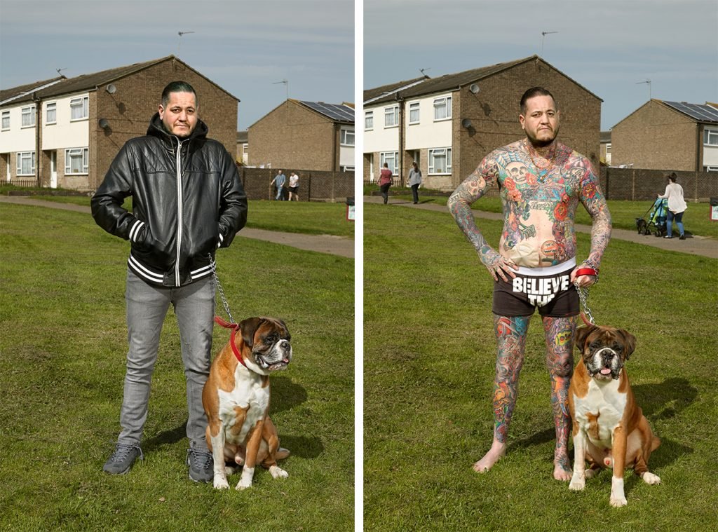 man and dog tatoo
