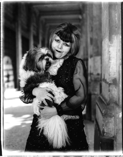 dog woman black white photography